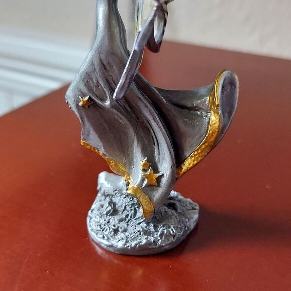 Gold & Purple Pewter Fairy with Butterfly Figurine - Picture 5 of 11